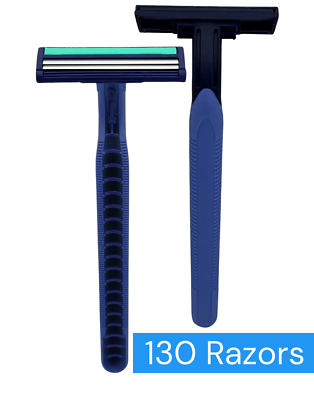 #ad Vaylor Disposable Razors for Men Sensitive Skin Shaving 2 Blade Razors 130 Pack $28.99