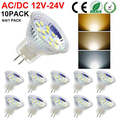 #ad MR11 LED Spotlight Bulbs AC DC12V 24V GU4 Bi Pin Bulb Light Spot Lamp Warm White $9.09