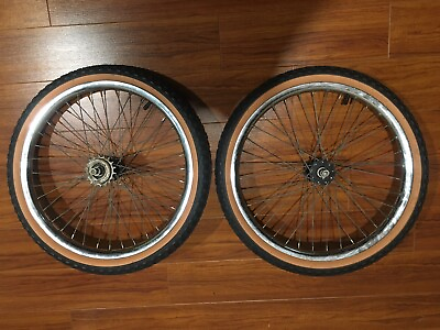 #ad OLD SCHOOL 80’s WHEEL SET WITH TAN SIDEWALL TIRES INCLUDED C $335.00