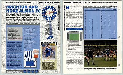 #ad Brighton amp; Hove Albion Club Directory Orbis Football Collection 1990 91 Page GBP 1.75