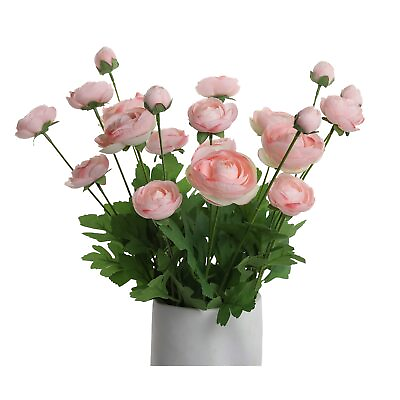 #ad GLSATEMAN Artificial Persian Pink Silk Flowers Buttercup Asian Buttercup 5 Bu... $21.81