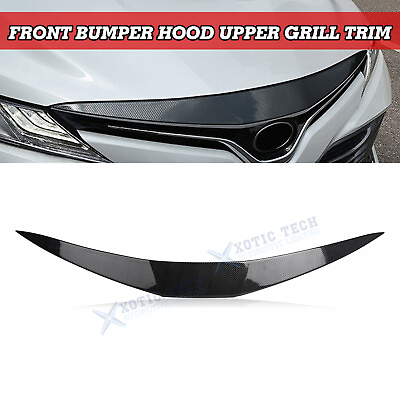 #ad Carbon Fiber Pattern Exterior Front Grille Hood Cover Trim For Camry 2018 up $49.99