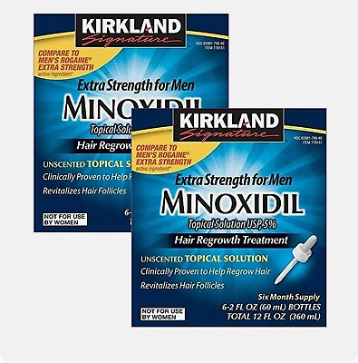 1 to 144 Months Supply Kirkland Minoxidil 5% Extra Strength Men Hair Regrowth $62.99