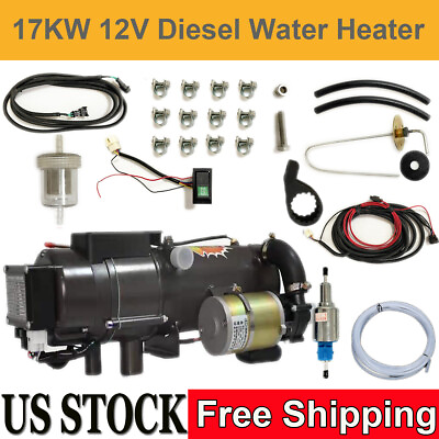 #ad 17kW 12V Diesel Water Heater Kit For RV TRUCK Auto Conduction Coolant Heating $319.20