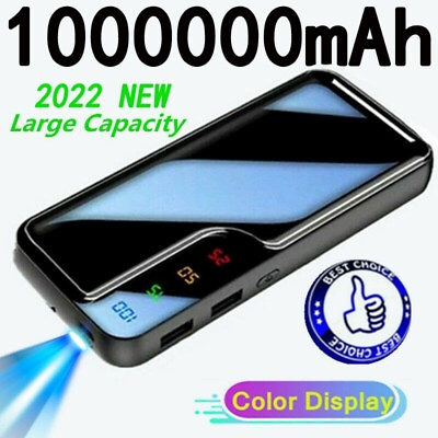 #ad 1000000mAh Power bank Portable Large Capacity Suitable Fast Charging LED Display $19.88