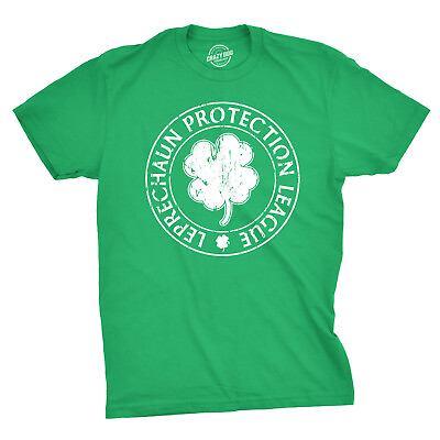 #ad Leprechaun Protection League T Shirt Funny Irish Saint Patricks Day Novelty Tee $5.00