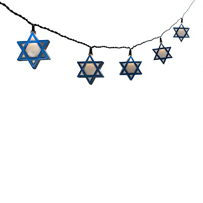 #ad Kurt Adler UL 10 Light Hanukkah Star of David Light Set $25.95