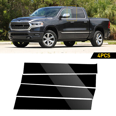#ad Glossy Black Pillar Posts for Dodge Ram Crew Quad Extended 09 18 EXT 4pc Trim $15.99