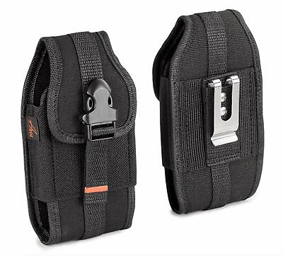 #ad RUGGED Vertical Heavy Duty Canvas Cell Phone Holster Belt Clip Case Pouch Cover $9.98