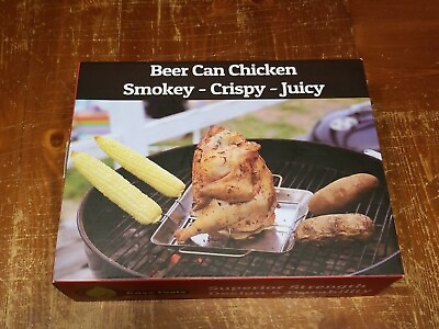 #ad NEW Cave Tools Beer Can Chicken Holder Roasting Pan with Vegetable Spikes $10.99