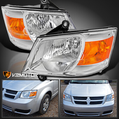 #ad Fits 2008 2010 Dodge Grand Caravan Repalcement Headlights Lamps LeftRight 08 10 $84.38