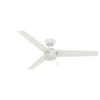 Hunter 52#x27;#x27; White Indoor Outdoor Downrod or Flush Mount Ceiling Fan 3 Blade $135.00