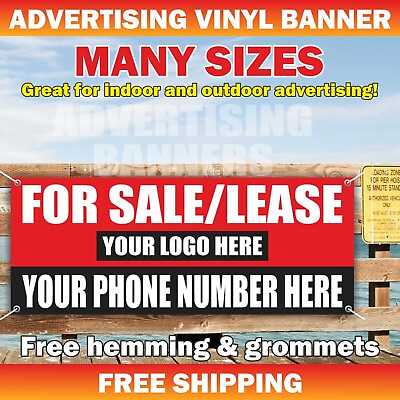 #ad FOR SALE LEASE Advertising Banner Vinyl Mesh Sign rent leasing realtor custom $219.95