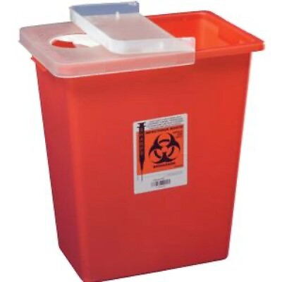 #ad 10 PK Kendall Sharps Container 8 Gallon Red Model 8980 $149.95