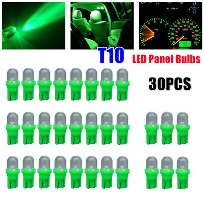 #ad 30x Green T10 194 LED Bulbs for Instrument Panel Gauge Cluster Dash Light $6.62