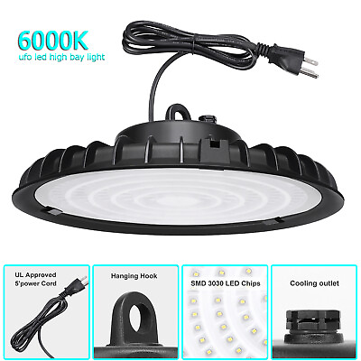 UFO Led High Bay Light 300W 200W 100W Commercial Warehouse Factory Shop Lighting $43.30
