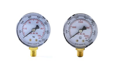 #ad Pair of Gauges for Oxygen Regulator Low amp; High 2 inches 1 8quot; NPT Thread $20.50