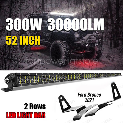 #ad 2000W 52quot; LED Light BarRoof Mount BracketWiring For Ford Bronco 2021 2022 2023 $116.27