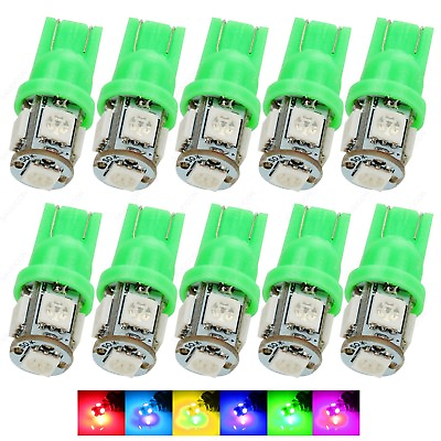 #ad 10 x Green 5SMD LED Dome Map Wedge RV Light Bulbs 168 194 T10 W5W 2821 921 TOOL $8.99