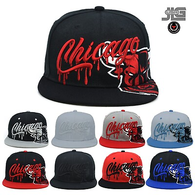 #ad Drip City New Leader Angry BullHead Chicago Chi Embroidery Bull Snapback Hat Cap $19.99