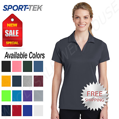 #ad Sport Tek Womens 100% Polyester Dri Fit Performance Polo Golf Shirt M LST640 $13.18