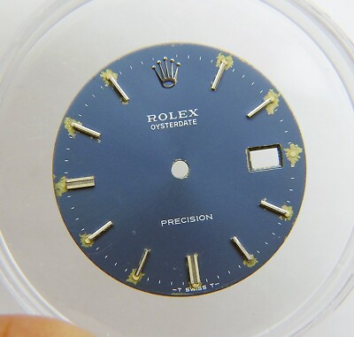 #ad Rare Vintage Genuine Rolex OysterDate Precision 34mm 6694 Blue Watch Dial $300.00
