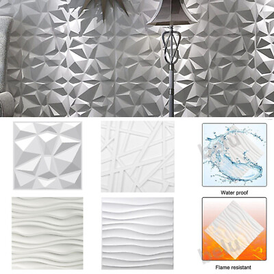 #ad 20in 3D Wall Panels Diamond Design Waterproof Fireproof Wallpaper Ceiling Decor $37.99