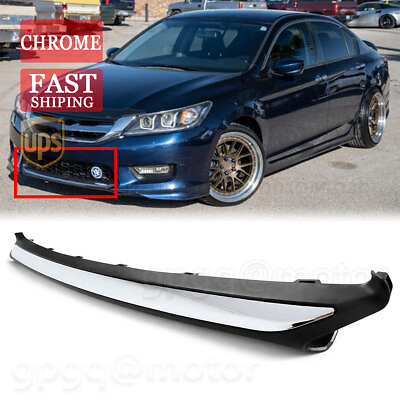 #ad For Honda Accord 2013 2014 2015 Chrome Black Front Bumper Trim HO1095119 $21.99