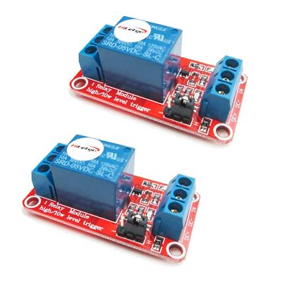 #ad 2pcs 5V One Channel Relay Module Relay Switch with OPTO Isolation High Low Le... $13.72