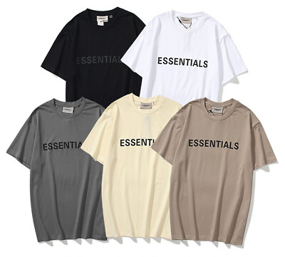 #ad NEW Essentials Logo Crew Neck Short Sleeve T Shirt Mens Womens Basic Casual Top $23.98