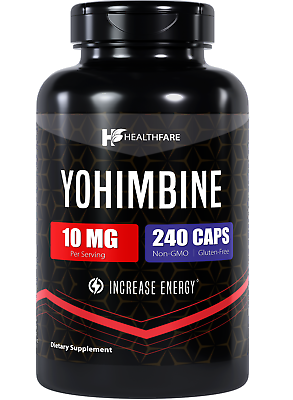 #ad #ad Healthfare Yohimbine HCL 10mg 240 Capsules Support Energy Max Potency Formula $19.99