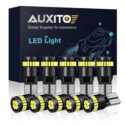 #ad 10X AUXITO T10 2825 194 168 Map Dome License Plate LED White Light Canbus Bulb $14.24