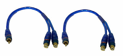 #ad 2x 12quot; RCA Audio Jack Cable Y Splitter Adapter 1 Male to 2 Female Plug 2 Pcs $4.99