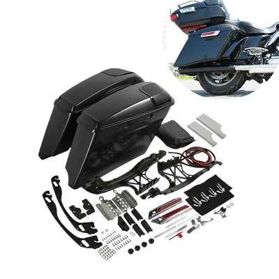 #ad 4#x27;#x27; Extended Saddlebag amp; 5x7quot; Speakers Fit For Harley Street Road Glide 94 23 $378.99
