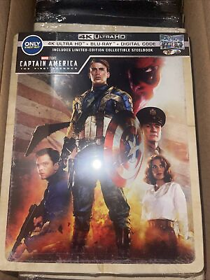 #ad Captain America The First Avenger Steelbook 4K Ultra HD Blu Ray Digital Mint $18.99