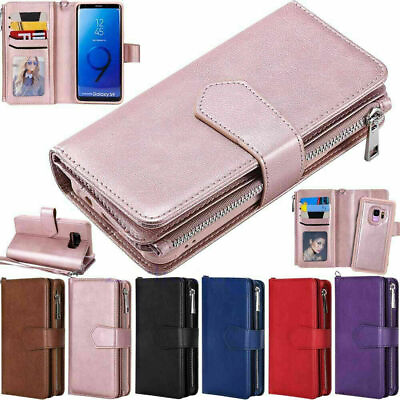 #ad Zipper Leather Wallet Case For Samsung Galaxy S24 S23 S22 Ultra S21 S20 Cover $16.59