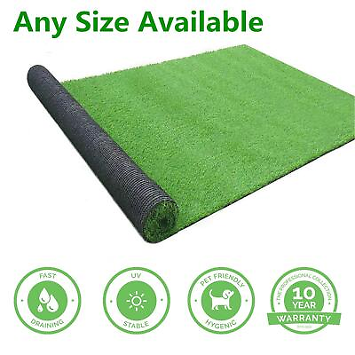 #ad W#x27;8ft Artificial Fake Synthetic Grass Rug Garden Landscape Lawn Carpet Mat Turf $128.00