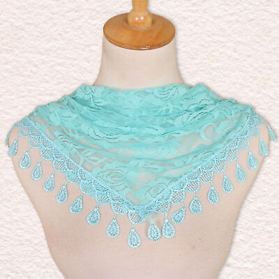 #ad Women Wrap Portable Decoration Lace Tassel Triangle Scarf Delicate $8.11