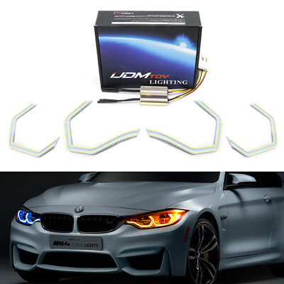 #ad Switchback Concept M4 Iconic Style LED Angel Eye Kit w Relay Wirings For BMW $107.99