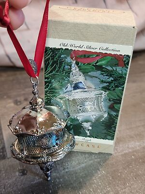 #ad Hallmark silver sleigh 1993 ornament Xmas decor $12.37