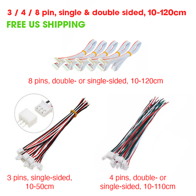 #ad 10 Pack of 3 4 8 pin JST XH2.54mm Wire Extension Connector Cable 20 120 cm $24.99