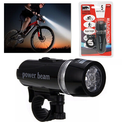 #ad 1 Pc 5 LED Bicycle Bike Front Head Light Lamp Torch Flashlight Waterproof Dive $5.72