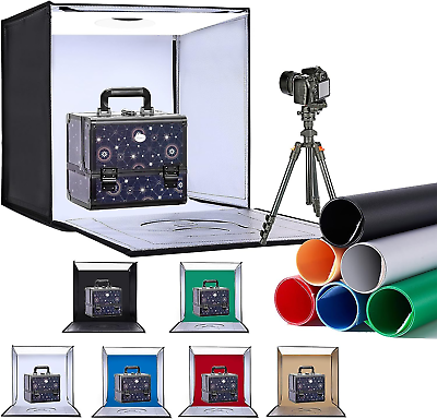 #ad 24quot;x24quot; Foldable Photo Studio Light Box 6 Colors 6000 6500K Dimmable Picture Bo $152.80
