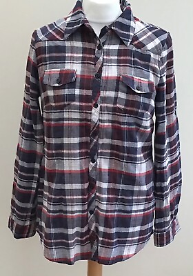 #ad Womens Multi Check Long Sleeve Blouse Evie Size 10 Polyester Mix GBP 11.19