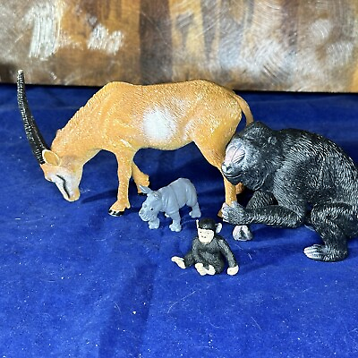 #ad 4 African Safari Plastic Animal Play Figures $18.95