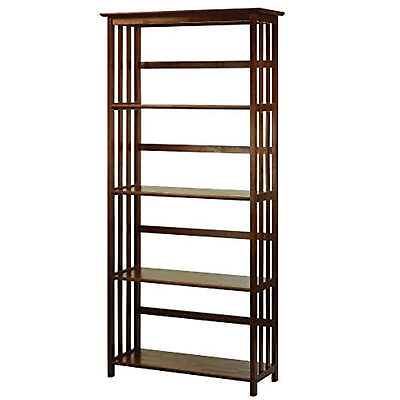 #ad Home 5 Shelf Mission Style Shelf Bookshelves Shelving Bookcase Display Organizer $123.48