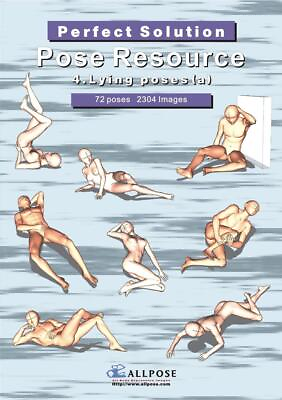 #ad AllPose Resource Lying Poses 4 A For Cartoon amp; Anime Drawing Paperback Book $15.00