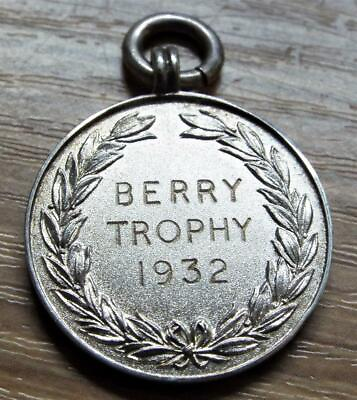 #ad Berry Trophy 1932 Solid Sterling Silver Fob Medal GBP 22.99