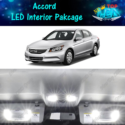 #ad 12x White LED Bulbs Interior Lights Package Kit for 2003 2012 Honda Accord $13.99