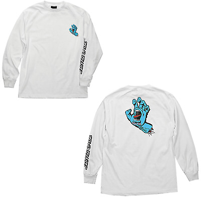 #ad Santa Cruz Skateboard Longsleeve Shirt Screaming Hand White $27.95